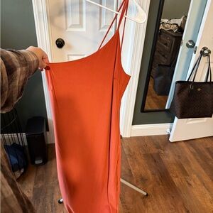 Fashion Nova One Shoulder Orange Dress